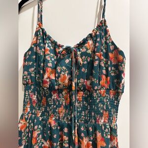 Patrons of Peace green teal floral dress